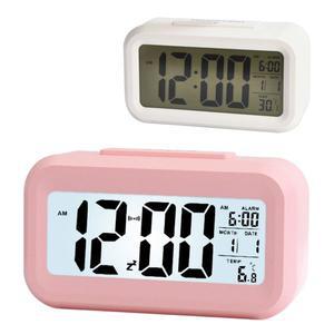 스마트 탁상시계 건전지식 무소음 알람시계 백라이트 스누즈 달력 온도계 야간센서