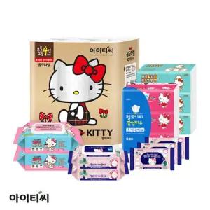 L+[헬로키티] 골드라벨 종합 선물세트 (두루마리+팝업티슈+키친타올+물티슈+행주티슈)