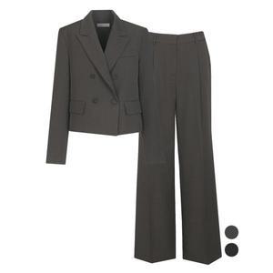 [비비드시크릿가너]SET 여성 에바 가을봄 더블정장자켓+와이드 팬츠 세트_P373899019