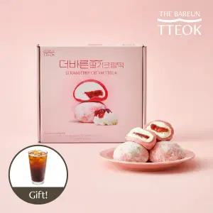 [롯데백화점]더바른 [더바른떡] 국산 딸기 듬뿍 딸기크림떡 개별포장 아이스크림떡 떡 선물