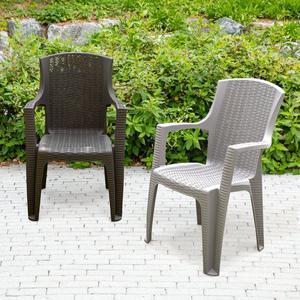 [공간미가구]모니카 라탄 체어 4개 플라스틱 야외 정원 테라스 카페 간이 커피숍 매장 업소 의자