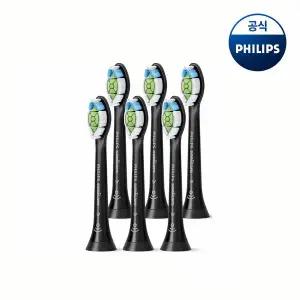 [필립스]PHILIPS 필립스 소닉케어 W 옵티멀 화이트 칫솔모 블랙 6개입 HX6066/91