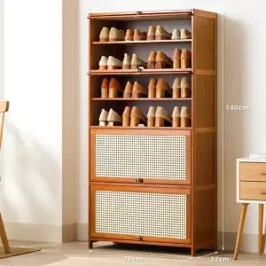 [리벨리] 8단 대나무 라탄 신발장 70cm