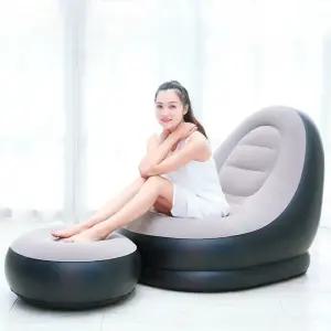 스웨이드 에어빈백 자취방에어소파 원룸간이소파베드 발받침세트 3색상