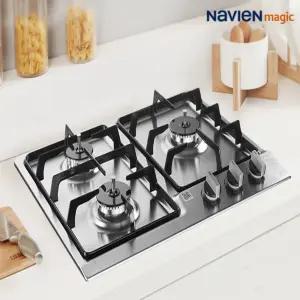나비엔매직 3구 빌트인 가스레인지 매립형 가스쿡탑 건전지식 스텐 타공 560x440 GRB-2103
