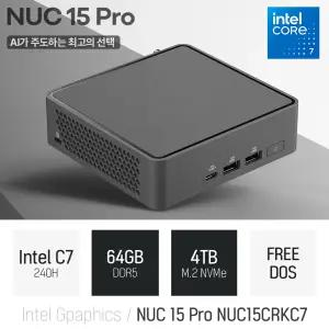 ⓒ ASUS NUC 15 Pro NUC15CRKC7 코어7 240H 64GB 4TB / 인강용 사무용 비즈니스용 가정용 미니PC