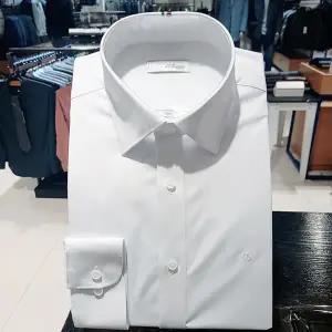 [대구백화점] [듀퐁셔츠]카라 뒷고대 삼색 패치 화이트슬림셔츠(SE5SM21LS375SWH)