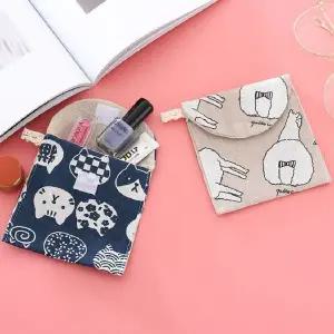 [하프클럽/]화장품 생리대 사각 미니 천 파우치