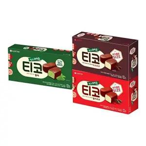 [롯데웰푸드]티코 말차x1개+밀크초코x1개+다크초코x1개