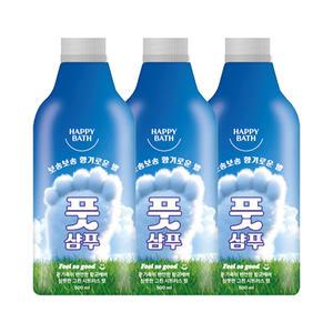 해피바스 필쏘굿 풋샴푸 리필 500ml, 3개