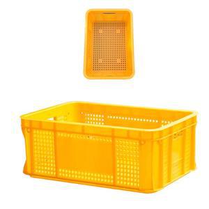(상자6호(노란)5개) 농산물 식품 사각 플라스틱 바구니 운반 상자 6호 5개/과수원/과일/채소/수확/보관/운