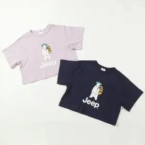 [지프키즈] 키즈 여아 캠핑곰 루즈 반팔티KO2TSF222 연보라 네이비 [P003651526]