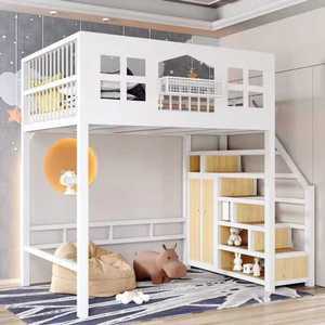 철제 벙커침대 학생 철재 계단형 이층 가드 싱글 책상 제품