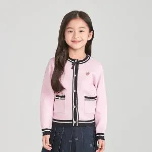 [보리보리/닥스리틀]닥스리틀 아이코닉 배색 가디건 DTF10KC50M_PK