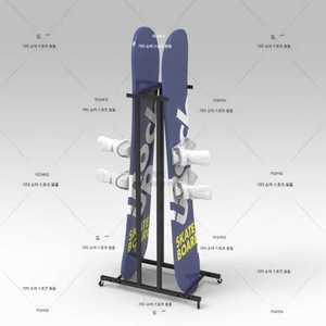 스노우보드 거치대 서핑 진열대 양면형 스케이트 스키 2개 스탠드 정리대 보드 제품
