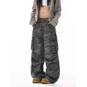 여성카고팬츠 밀리터리 제품 일자 바지 데님 키작녀