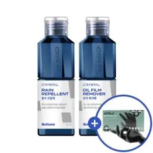 [내일도착]불스원 크리스탈 발수코팅제 140ml + 유막제거제 140ml+(세차 전용 니트릴 장갑 10매)