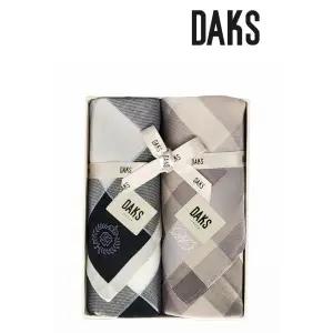 [롯데백화점]닥스 선염 2매 세트 남성 손수건 DEO2108 01+DEO2103 03