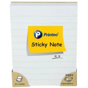 프린텍 L76102W 라인스티키노트 노트형 화이트 76x102
