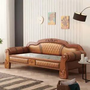 아트박스/보루네오 [보루네오] 모닝듀 원목가죽 온돌 소파침대 YS121