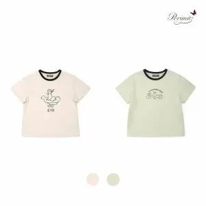 [보리보리/페리미츠]네크배색캐릭터티셔츠(P2525T112)