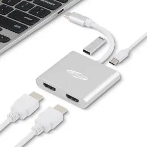 USB C타입 to 4K HDMI 듀얼 모니터 멀티포트 100W PD충전 노트북 TV 연결 어댑터 변환젠더 컨버터 변환기