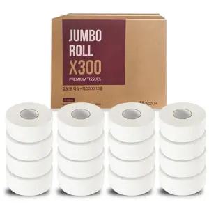 우림 점보롤 물에잘녹는 300m(2겹)x16롤 대용량 업소용 천연펄프 휴지
