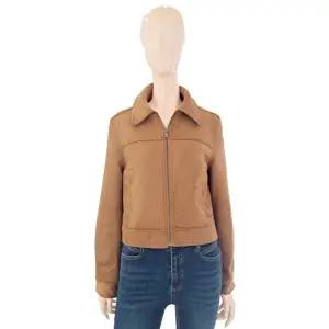 [롯데백화점]SOUP 집업 크롭 카라 스웨이드 자켓 SBRLE31