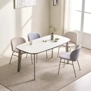 세론 LPM식탁 타원형 1200 1400 사이즈 의자미포함) 스테인레스 스틸다리