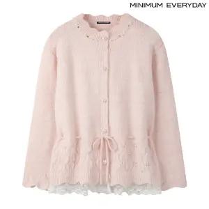 ( 에브리데이)물결 진주넥 레이스 스트링 울 가디건 (EB4CK039D)