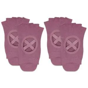 여성용 파스텔 X밴드 토오픈 발가락 요가 양말 3켤레