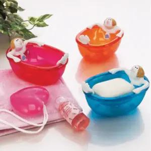 재팬 이와타료우/쟈브쟈브 비누케이스/2단 분리형/욕조형의 귀여운 캐릭터 비누받침