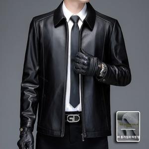 하이닝 양가죽 재킷 남성용 천연 가죽 코트 가을 겨울 두꺼운 루즈핏 대형 플리스 안감 아우터웨어
