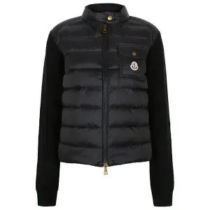 25FW 블랙 니트 믹스 구스 다운 집업 자켓 9B00028 M4281 999