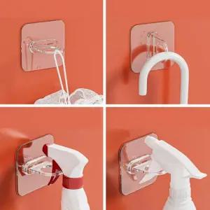 무타공 투명 링걸이 10P 접착식 다용도걸이 O형 매직후크 벽걸이 주방 욕실 걸이