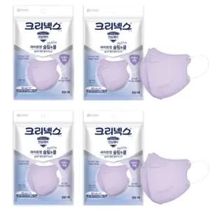 50매 퍼플 대형 여름용 크리넥스 라이트핏 쿨마스크 냉감 학교 보건실