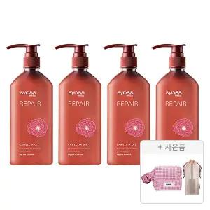 사이오스 리페어 모발강화 트리트먼트, 680ml, 4개 + 증정 (체크 파우치(핑크),1개 + 빗&파우치 세트 ,1개 )