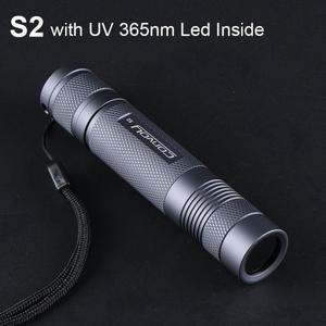 Convoy S2 UV 365nm 손전등 EDC 토치 라이트 린테나 LED 랜턴 자외선 램프 18650 플래시
