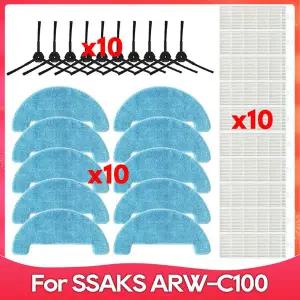 SSAKS ARW-C100 호환 로봇 청소기 부품 및 액세서리 사이드 브러시 HEPA 필터 걸레 패드