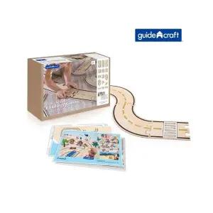 가이드크래프트 목재 도로 퍼즐 (양면) 도시 교통 블럭 원목 교구