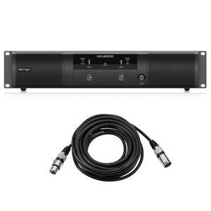 Behringer NX3000 3000W 초경량 클래스-D 전력 증폭기, 25' 가치 시리즈 XLR 남녀 마이크 케이블 번들 포함