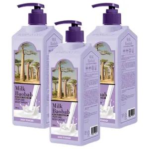 밀크바오밥 퍼퓸 데일리 모이스춰 바디워시 베이비파우더 500ml 3개