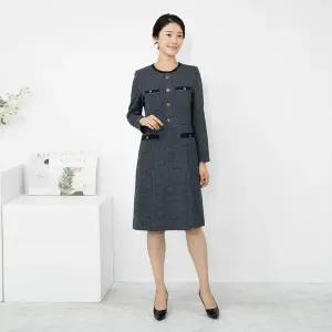 엄마옷 60대 여성 모슬린 트위드 버튼 라운드원피스 515HJK456 중년여성/50대/70대/빅사이즈/할머니옷/마담