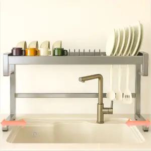 올스텐 304 식기건조대 무타공 길이 높이 조절 1단 기본모듈