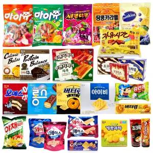 해태제과 크라운제과 빙그레 모음 간식 어린이 사무실간식 마이쮸 새콤달콤 자유시간 오예스 쿠크다스 웨하스 버터링 홈런볼 사탕 과자 젤리