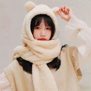 후드 목도리 베이지 귀달이모자 장갑 겨울용품 스키장