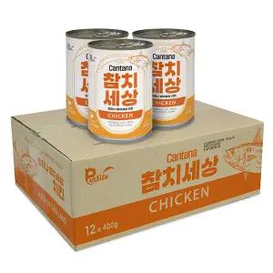 칸타나 참치세상 고양이캔 치킨 400g 12개입