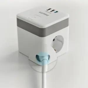 노트북충전 필립스 3구 2M 멀티탭 큐브형 USB C타입 콘센트 고용량 접지 플러그