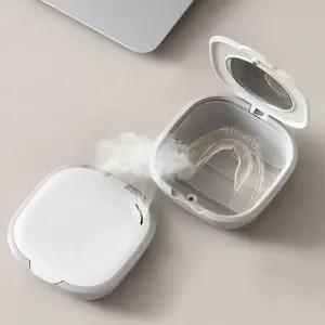 휴대용 장만A782 틀니 의치 마우스피스 보관 함 케이스 미니거울 통