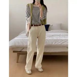 [공구우먼] 마이데일리 뒷밴딩 세미 와이드 코튼 팬츠 85953 빅사이즈 여성의류